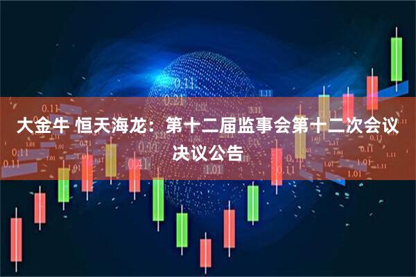 大金牛 恒天海龙：第十二届监事会第十二次会议决议公告