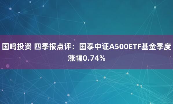 国鸣投资 四季报点评：国泰中证A500ETF基金季度涨幅0.74%